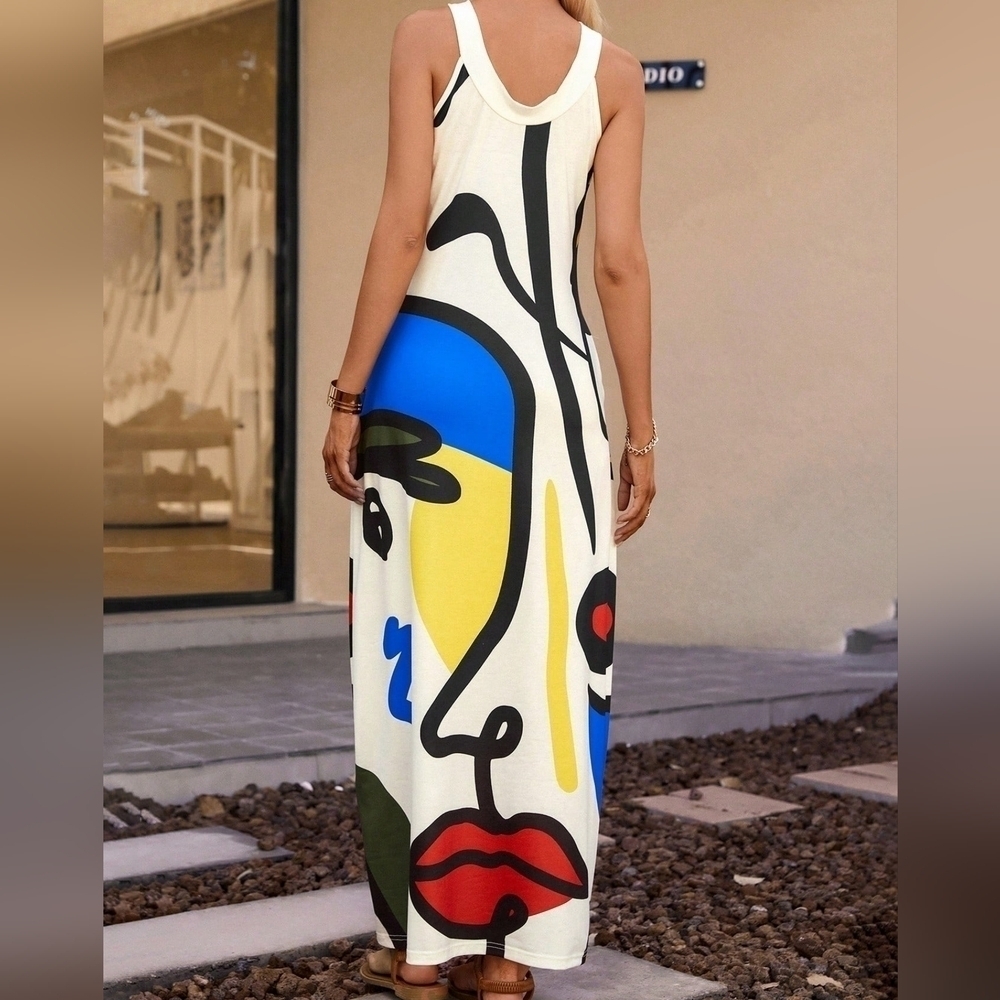 COPY - Summer Casual & Vacation Criss-Cross Neckline Shift Dress - Picture 3 of 4